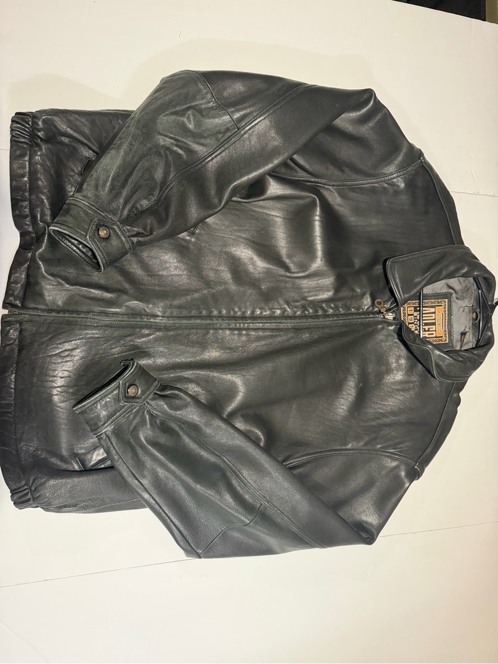 Harley-Davidson Black Leather Bomber Jacket - Classic Rider Style
